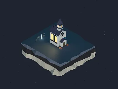 Church Study | Night | Halloween 2018 3d c4d church cinema 4d ghost halloween haunted low poly lowpoly render