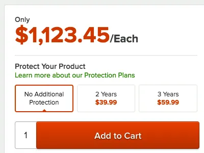 Protect Your Product ecommerce pricing shopping warranty