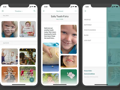 Soulments UI app design interface ios iphone journal native ui