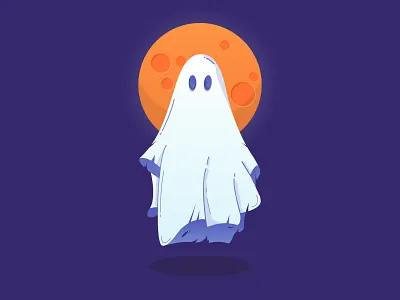 Have a Spooky Halloween ! badge branding dark darkness drawing ghost halloween icon illustration illustrator midnight moon night phantom scary spooky symbol ui vector violet