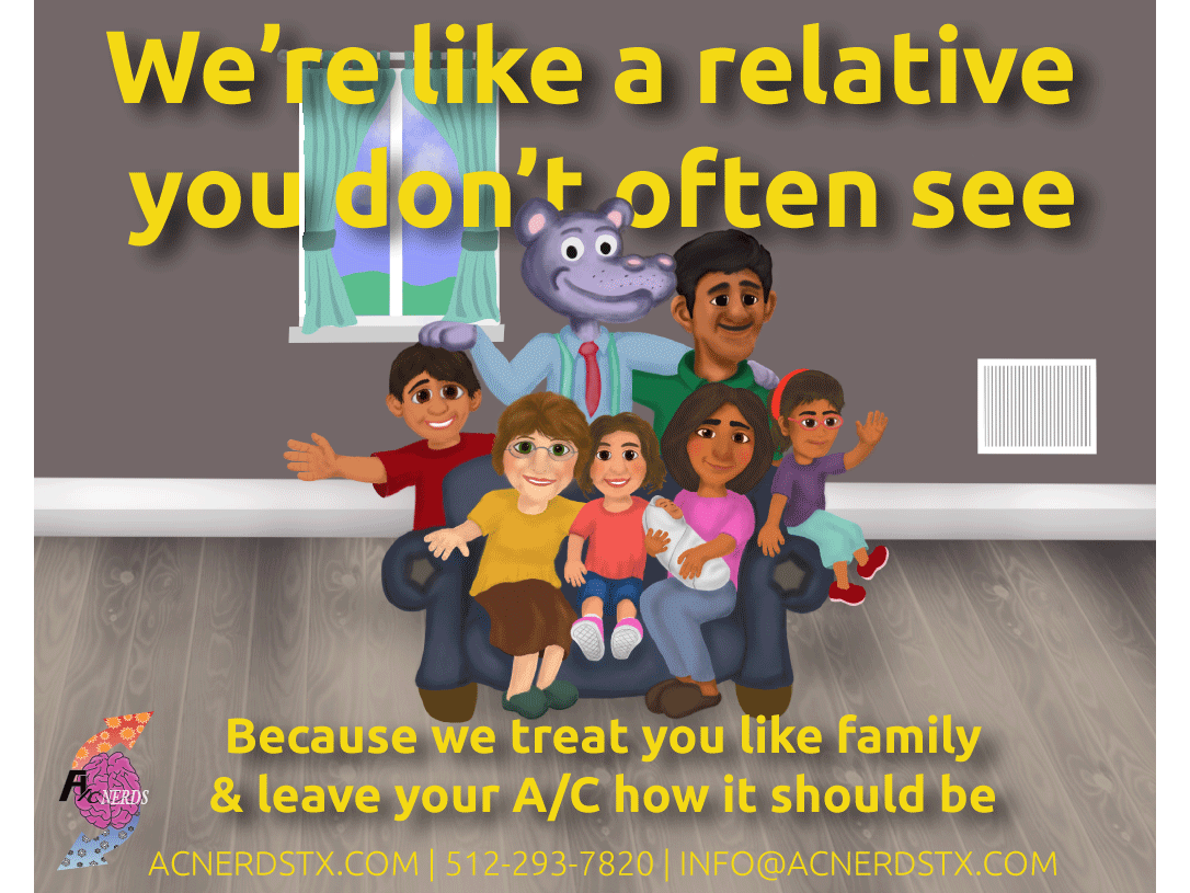 A/C Nerds Family Ad ad design advertisement advertising advertising flyer banner banner ad banner design branding concept copy copywriting design digital display ad family graphic design hippo hvac illustration procreate