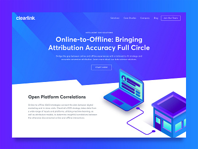 O2O Landing Page computer gradient illustration interface isometric landing landing page laptop layout o2o store ui web design