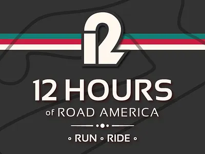 12 Hours of Road America 12 cycling event logo r race racer racetrack run running wisconsin