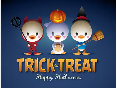 Trick Or Treat character desig cute dewey disney ducks halloween huey kawaii louie