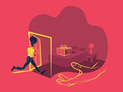 Trust Your Instincts Campaign awareness campaign creepy girl hand illustration lurking ominous red