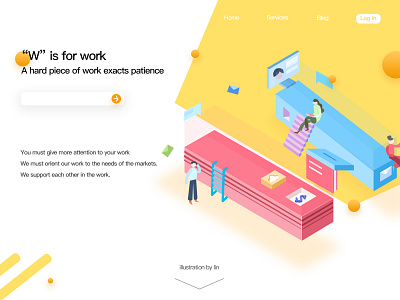 “W" is for work 2.5d alpha animation app art branding coloful design icon illustration logo popular sketch typography ui ux web webdesig work yellow