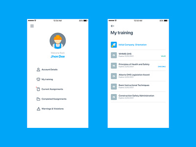 Contruction training mobile app app app concept flat iconography photoshop ui design ux ux design