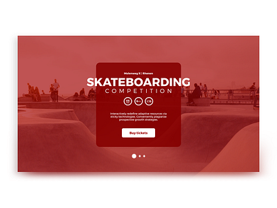 Skateboarding Event competition design event mono red skateboard skateboarding ui ui ux design ux web webdesign website xddailychallenge