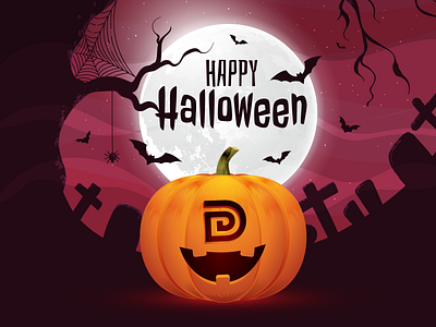 Happy Halloween dankor digital for fun halloween happy face illustration mascot moon night pumpkin