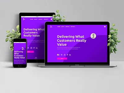 Landing Page for Brand identity Company branding flat landing page logo logo design purple responsive ui web website