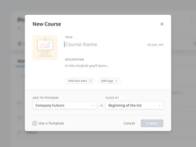 π Empty State Modal clean component course create dashboard design empty state minimal modal popover program simple ui ux