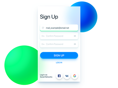 Sign Up Screen air ui app application buttons clean colors design inputs sketch ui user inteface ux vibrant colors