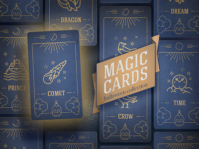 Halloween Magic Cards flat design halloween icon identity illustration room33 ui