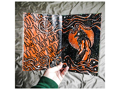 Do not awoo! acrylics awoo halloween illustration orange painting sketchbook werewolf