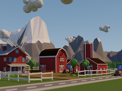 Farm 3d blender blender3d low poly low poly art