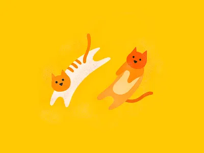 lazy caturdays animal cats color doodle draw graphic design illustration orange procreate saturday sketch sunshine vector vector art vector illustration yellow