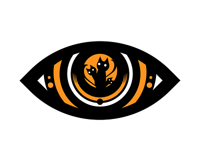 Cat's Eye animal black cat cats design eye halloween orange white