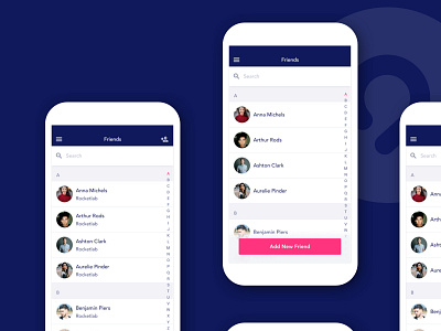 UI Kit add app bright colors button clean contacts design friends list search simple ui ui kit ux
