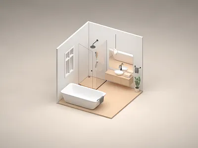 Bathroom - Scene practice 3d c4d photoshop room scene