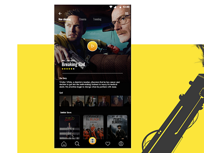 Movie app design adobexd app breakingbad design icon mobile app mobile app design movie app phone phone app typography ui uidaily uidesigner uxdesign vector