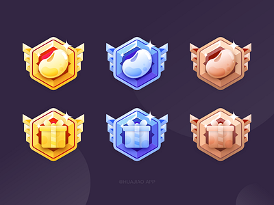 Badges for HUAJIAO app dirbbble ui