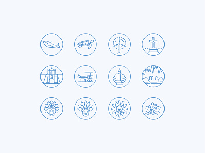 Tourist & Festival attractions in the Philippines icon set. branding design festival flat icon iconset illustration layout line linearicon logo minimalist philippines simple tourist travel vector
