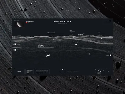 Music label concept 1.0 3d dark interface landscape navigation site ui ux web