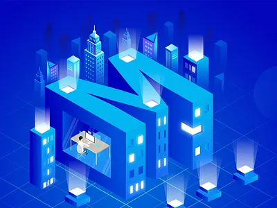 isometric letter M illustration 2.5d design illustration isometric letter