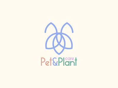 Pet and Plant Logo animal concept design leaf logo minimalist vector