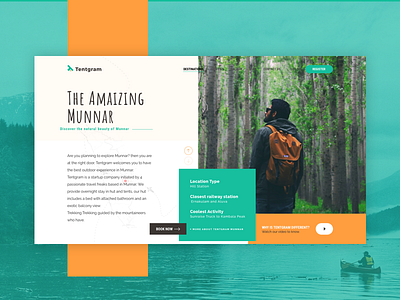 Tentgram animation travel ui ux web website