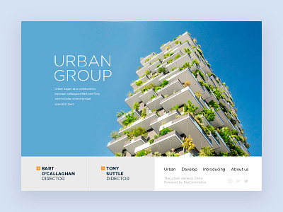 Urban concept design landing landing page layout minimal site template typography ui ux web website