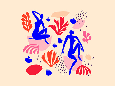 Matisse Inspiration art artwork blue collage colors drawing floral illustration matisse