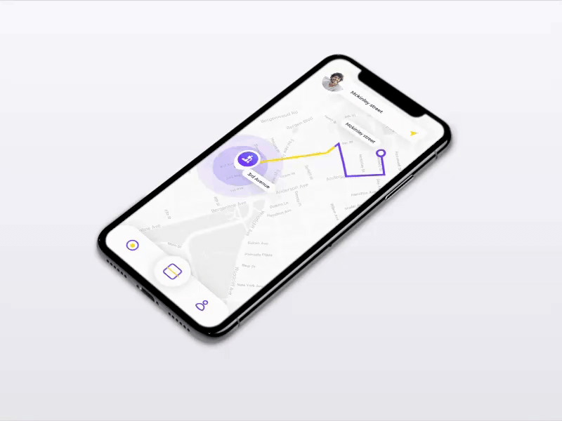 Scooter Rent App android app card design e scooter food illustraion interaction design ios logo map motion animation profile purple rent rental ride