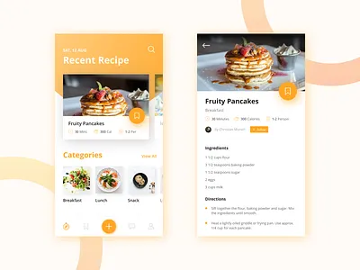 Recipe App Design Concept card design clean debut design detail detail recipe explore food food app icon mobile recipe recipe app ui ux