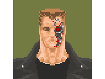 ❧ Pixel Arnold – T800 8bit arnold pixel pixelthursday schwarzenegger