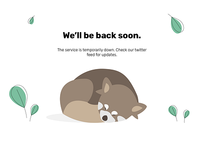 Service is temporarily down. empty state illustration illustrator mascot red panda ux vector art