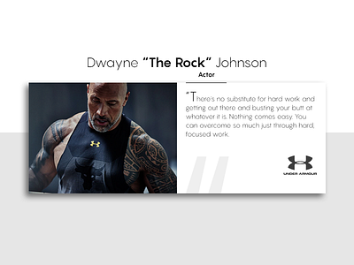 daily UI 039 "Testimonials" 039 amazing awesome beautiful daily daily ui dailyui design great gym nice sport testimonials the rock ui uiux under armour web webdesign wonderful