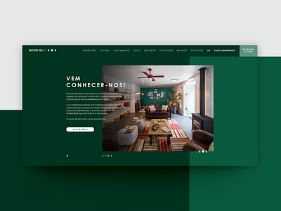 MOONHILL HOSTEL accommodation design desktop graphic design homepage design hostel layout minimal minimalist room sintra ui ux design webdesign