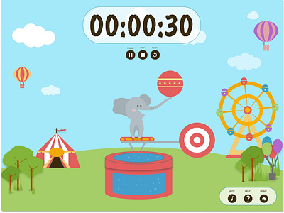 Classroom Timer app design flat illustration ux vector xd