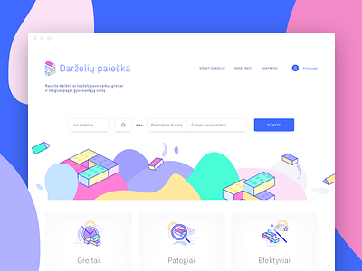 Kindergarten search landing page concept color design hero kid kids kindergarten landing search sketch slide ui ux