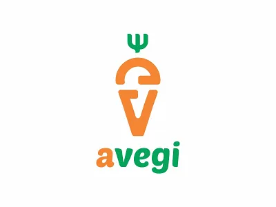 Avegi carrot color eco exclusive green logo modern orange retail vegetables