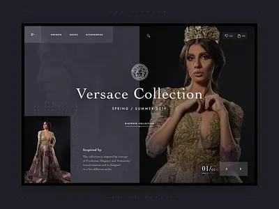Fashion Atelier Collection Page atelier boutique ciedenwui cloth collection concept creative dark design desktop dress ecomerce fasion inspiration princess slider typography ui ux woman