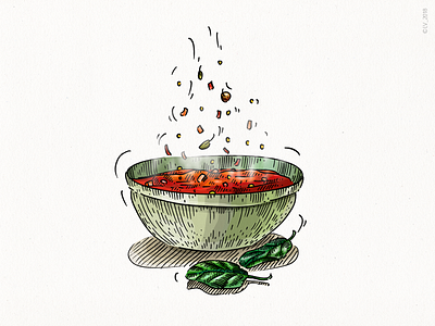 Soup (Veggo project) adobe photoshop digital digital illustration drawing food illustration graphic hand drawing illustration soup