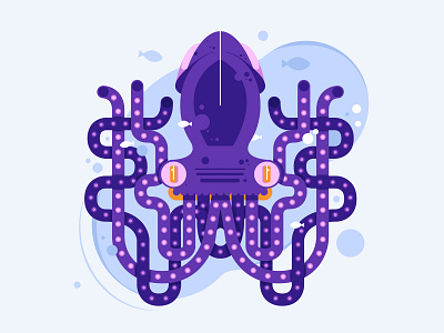 Squid design graphic design illustration