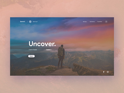 Spaced - Trip booking landing page concept design discover photography tour travel tripadvisor ui ui ux webdesign