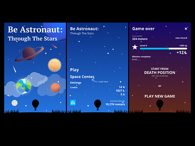 Be Astronaut astronaut be astronaut cosmos planet plante space spaceship stars through the stars ui ux