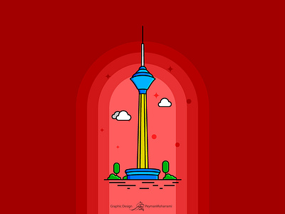 Milad Tower abstract adobe art branding design flat graphic icon illustration illustration agency illustration art illustration design illustrator logo milad milad tower tower tower bridge vector