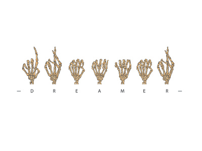 Dreamer skeleton alphabate branding graphic design illustration illustrator type