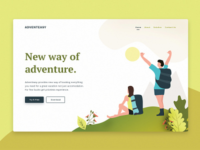 Adventure app appdesign card design illustration product typography ui ux uxdesign vector