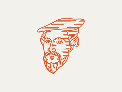 JOHN CALVIN (1509–1564) • (11/53) engraving etching graphic design icon illustration line art logo peter voth design vector vector art